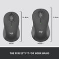 thumbnail image 3 of Logitech Signature Full Size Wireless Mouse - For Large Sized Hands, 2-Year Battery, Silent Clicks, Bluetooth, Multi-Device Compatibility - Graphite, 3 of 7