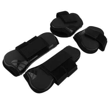 jinwen 4pcs/set Horse Tendon Fetlock Boot Jumping Horse Front Hind Leg Protection Black