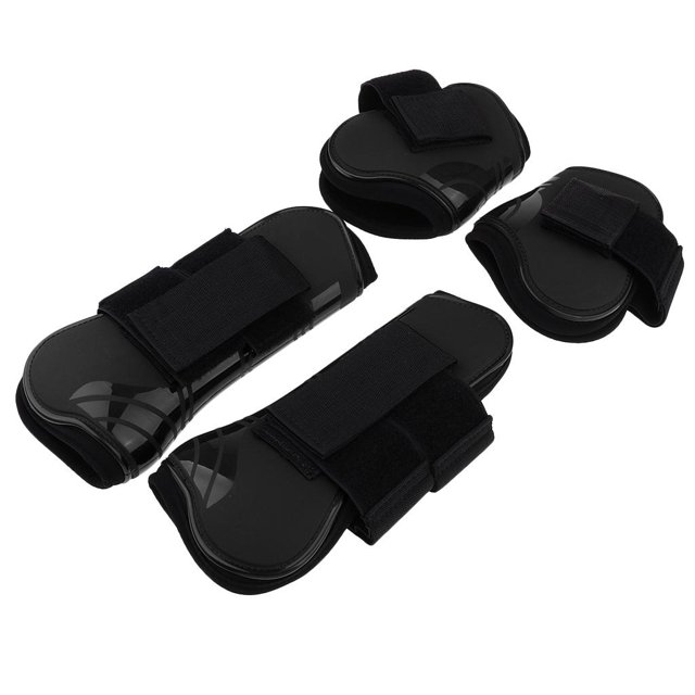 S SERENABLE Ensemble de 4 Pcs Bottes de Tendon de Cheval Protection avant et Arrière Noir