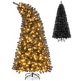thumbnail image 1 of Gymax 7 FT Artificial Halloween Tree Pre-Lit Black Christmas Tree w/ Bendable Top Section, 1 of 10