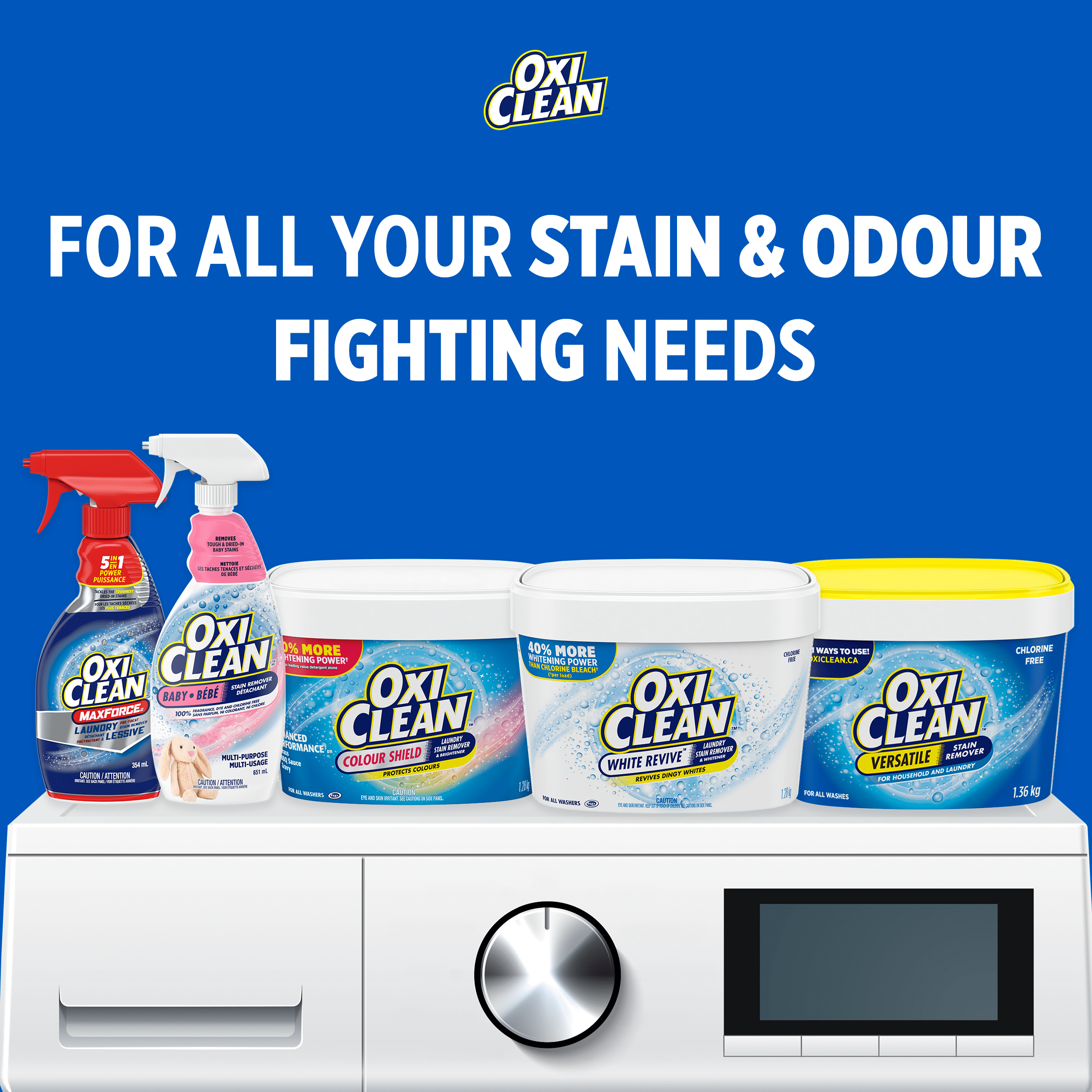 OxiClean White Revive Enzyme Laundry Stain Remover Powder, Effective on Grease, Blood, Wine Stains and More - Colour Safe, Chlorine Bleach-Free, 1.28 kg