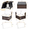 thumbnail image 2 of Gymax 7PCS Rattan Patio Sectional Furniture Set w/ 30'' Fire Pit Table & Navy Cushion, 2 of 6