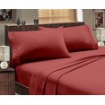 thumbnail image 1 of Hotel Luxurious, 1800 Series, 3pc Sheet Set Branch (Twin, Burgundy), 1 of 1
