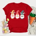thumbnail image 2 of RKSTN Hauts pour Femmes 2024 Mode Pâques Mignon Lapin Imprimé Col Rond Hauts Coupe Ample Manches Courtes Blouse Unie Hauts, 2 of 6