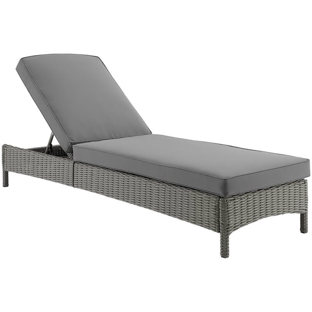 Crosley Bradenton Wicker Patio Chaise Lounge in Gray