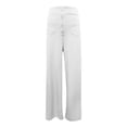 thumbnail image 5 of WEIYLL Womens Pants Work Straight Wide Leg Button Down High Elastic Waisted Pockets White Trousers size XXXXL, 5 of 5