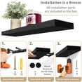 thumbnail image 2 of Sorbus Wall Mounted Floating Shelves for Wall Décor - Large 24 Inch, 3 Pack, Black, 2 of 6