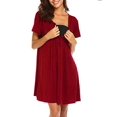 thumbnail image 4 of Jchiup Labor Delivery Dress Maternity Short Sleeve Nursing Nightgowns, 4 of 6