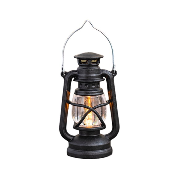 Bougie Électronique Noire Lumière Ambiante Mini Lampe à Huile Flamme Vacillante Veilleuse pour Décoration de Vacances 2.36X2.36X2.36 Pouces