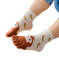 thumbnail image 3 of Fortune 1 Pair Kids Five Finger Toe Socks Ankle Socks Baby Cartoon Animal Socks, 3 of 3