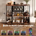 thumbnail image 4 of Kojooin Wine Bar Rack Cabinet with LED Lights and Power Outlet, Mini Home Bar with Storage and Glass Holder, 4 of 7
