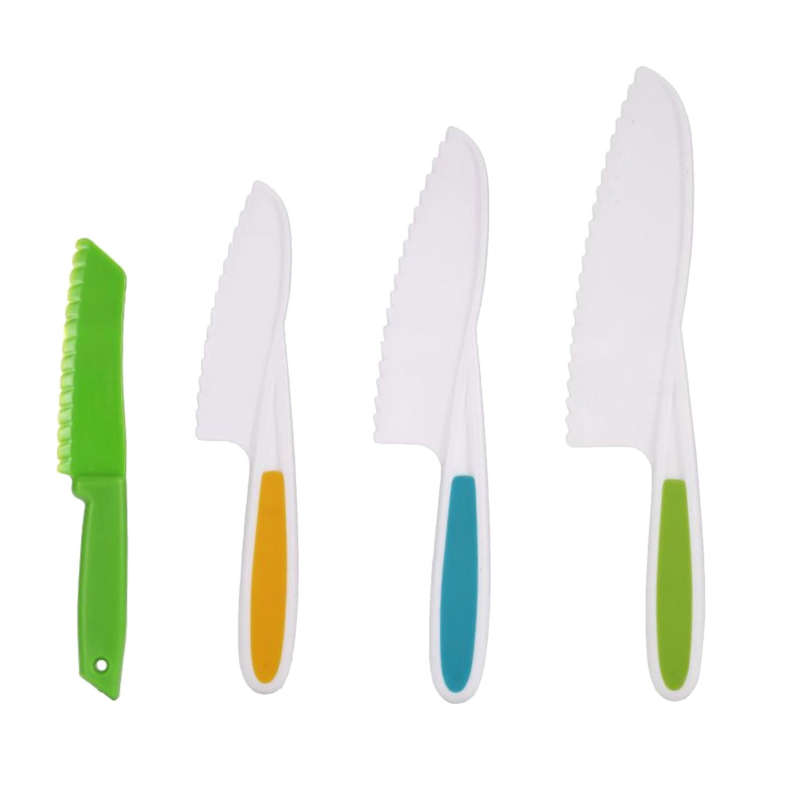 Renjiang 4-Piece Teen Knife Set for Real Cooking & Baking - Toddler Knives for Cutting Fruits, Veggies, & Cake - ’s Knife with Serrated Edges Safe & Lettuce Knife