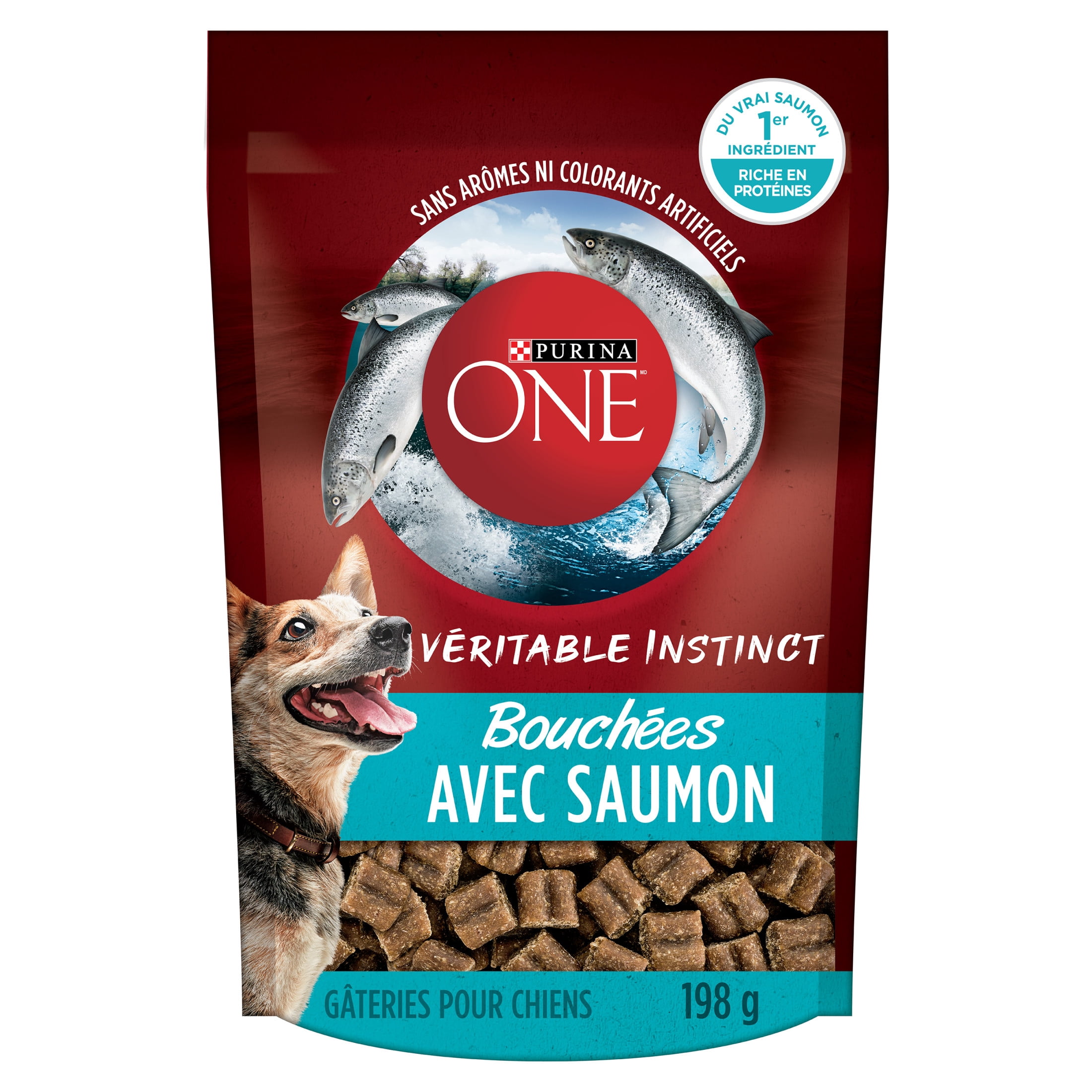 Purina ONE Véritable Instinct Bouchées avec Saumon Gâteries d'entraînement pour Chiens