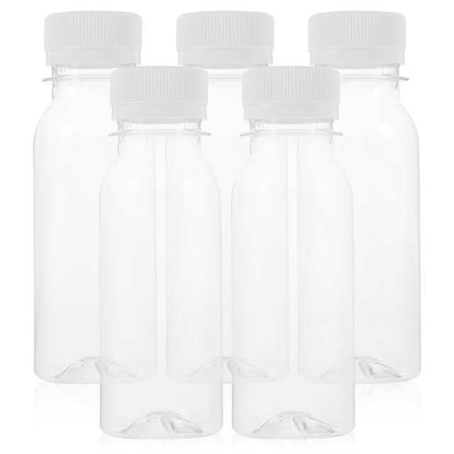 5pcs Yogurt Storage Bottles Portable Milk Bottle with Lids Multipurpose Beverage Bottles