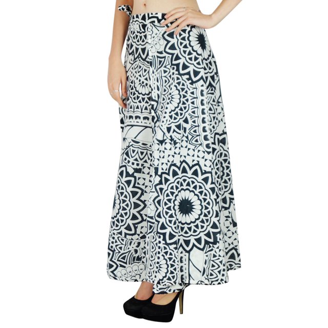 Jupe Longue à une Seule Couche à Motif Floral, Jupe Portefeuille, Coton, Phagun, Étoles de Robe