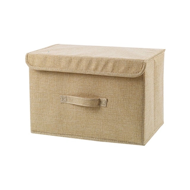 Bellella Boîte de Rangement en Coton et Lin, Bac Pliable en Tissu, Cube pour Vêtements, Organisateur à Fermeture Éclair avec Couvercle et Poignée de Couleur beige. la Boîte Présente un Tissu en Coton et Lin durable avec une Planche en PP pour la structure, un Couvercle à Rabat pour une Fermeture Sécurisée et une Poignée pour un Transport Facile. Sa Taille Compacte de 26x20x16cm (Petit) Ou 38x25x25cm (Grand) la Rend Adaptée au Rangement des Vêtements, Jouets, Livres et Plus. la Conception Pliable Permet un Rangement Gain de Place Lorsqu'elle n'Est Pas Utilisée.