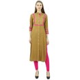 thumbnail image 2 of Phagun Kurta Tunique Droite en Rayonne pour Femmes, Kurti à devant Ouvert, Col Mandarin, Haut Indien, 2 of 8