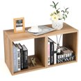 thumbnail image 2 of Costway 2 PCS Wood Stackable Storage Cube 2-tier Narrow Bookshelf Vinyl Record Organizer, 2 of 10