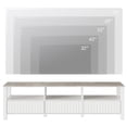 thumbnail image 3 of WAMPAT White TV Stand with Blue/Yellow LED Light, Modern Entertainment Center for 75 Inch TV Console Table with Storage Cabinet & Open Shelf for Living Room Bedroom, 70", 3 of 7