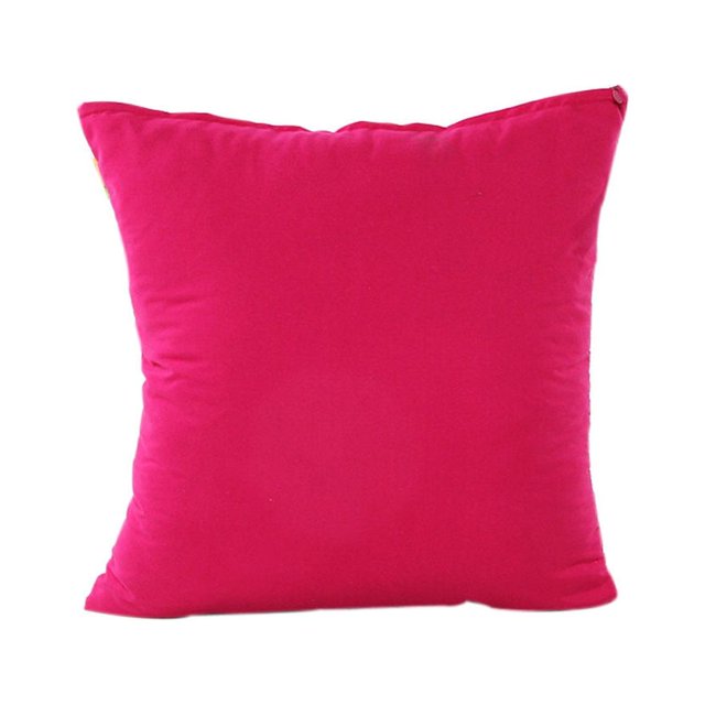 Riforla Taie d'Oreiller de Décoration Intérieure Housse de Coussin en Coton et Lin à Rayures Taie d'Oreiller Rose Vif