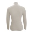 thumbnail image 5 of Dagegui Turtleneck Sweaters for Women Ribbed Knit Long Sleeve Jumper Stretchy Slim Fit Pullover Fall Tops Beige,M, 5 of 5