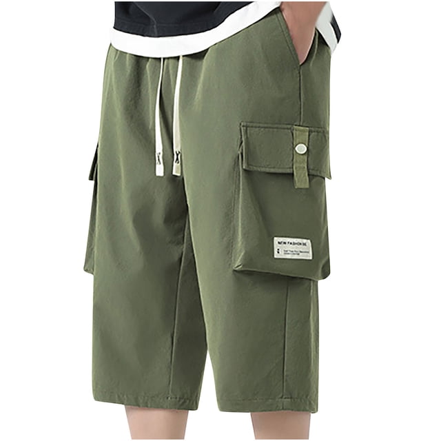 Diufon Men's Athletic Shorts Drawstring Waisted Outdoor Sport Shorts Spring Summer Hiking Shorts with Pockets