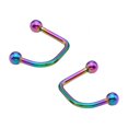 thumbnail image 1 of Labret Torsion de Lèvre 2 Pcs Boucle de Bijoux Perçage Titane Anodisé Acier Chirurgical 16 g, 1 of 4