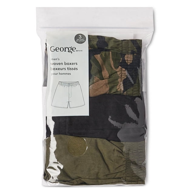 George Men's Woven Boxers 3-Pack