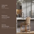 thumbnail image 2 of Maven Lane Vienna Counter Stool, Weathered Oak Finish, Avanti Bone Vegan Leather, 2 of 6