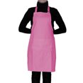 thumbnail image 1 of (Price/each)Opromo Unisex Cotton Canvas Adjustable Chef Kitchen Aprons with 2 Pockets-Hot Pink-L, 1 of 6