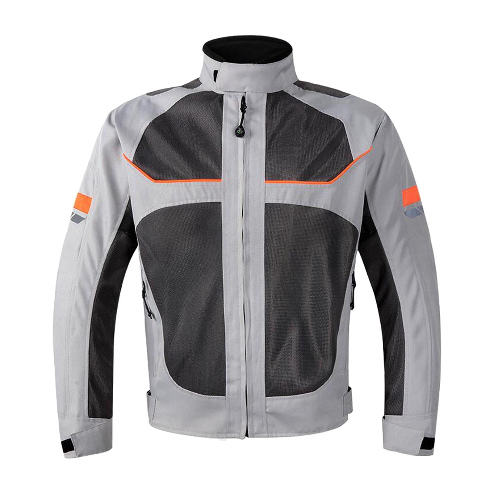 Summer Motorcycle Jacket Motorcyclist Jacket Clothing Protection Water Resistant Gray 2XL