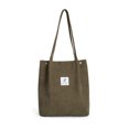 thumbnail image 2 of Sacs Fourre-Tout en Velours Côtelé pour Femmes, Sac d'Épaule Léger Réutilisable, Sacs de Magasinage Grande Capacité pour Femmes, Sacs à Main Rétro Décontractés, Sangle Renforcée, Vert, 2 of 7