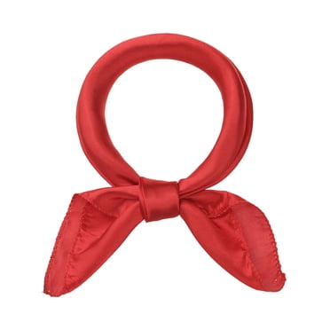 INSPIRE CHIC Foulards en Satin Uni d'Halloween pour Femmes 20 Pouces Petit Foulard Carré pour le Cou Foulard Rouge 19.7x19.7 Pieds' (L X L)