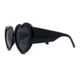 thumbnail image 4 of Womens Oversize Iconic Thick Plastic Arm Heart Sunglasses All Black, 4 of 4