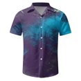 thumbnail image 1 of Cathalem Chemise pour Hommes à Manches Courtes, Boutonnée, Légère, Non Rentrée, Chemise Texturée, Bleu Marine TTG, 1 of 2