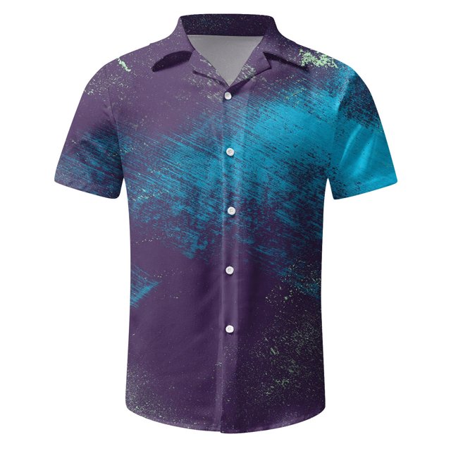 Cathalem Chemise pour Hommes à Manches Courtes, Boutonnée, Légère, Non Rentrée, Chemise Texturée, Bleu Marine TTG