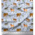 thumbnail image 1 of Soimoi Poly Georgette Fabric Kangaroo,Elephant & Lion Animal Decor Fabric Printed Yard 52 Inch Wide, 1 of 3