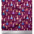thumbnail image 1 of Soimoi Polyester Crepe Fabric Floral,Medal & Girl Cartoon Print Sewing Fabric Yard 42 Inch Wide, 1 of 3