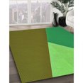 thumbnail image 3 of Ahgly Company Machine Washable Indoor Round Transitional Olive Green Area Rugs, 5' Round, 3 of 7