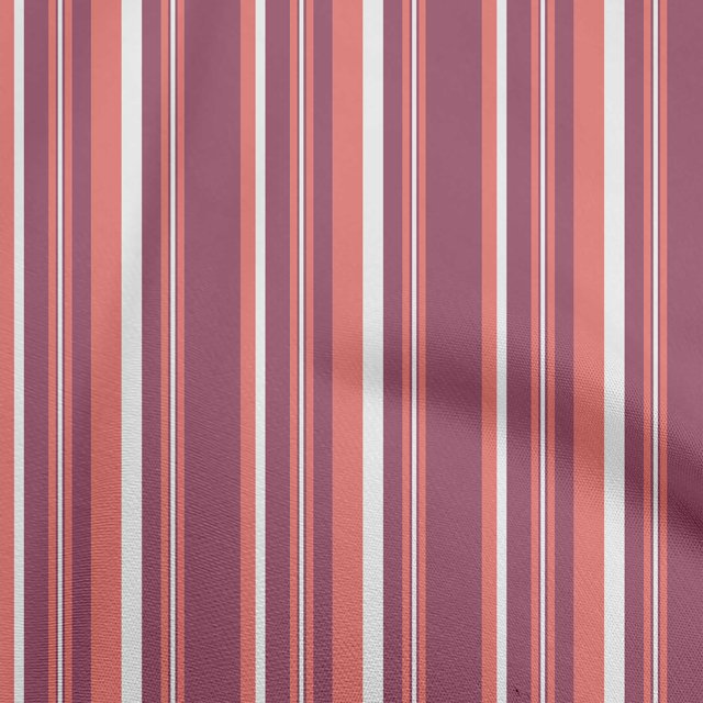 oneOone Popeline de Coton Magenta Tissu à Rayures Matière de Robe Tissu Imprimé Tissu au Mètre 42 Pouces Wide-R4