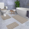 thumbnail image 4 of RXIRUCGD Foam Bath Mat 4 Set Bathroom Rugs For 4 Pcs Toilet Mats Universal Soft Comfortable Water Absorption Non-Slip Thick Machine Washable Easier To Dry Dark, 4 of 9