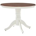 thumbnail image 1 of Bowery Hill Round Pedestal Wood Dining Table in Rubbed White/Rich Cherry, 1 of 7
