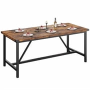 Dining Table for 8 People, 71-inch Rectangular Wood Kitchen Table with Strong Metal Frame, Industrial Large Long Dining Room Table, for Big Family, Dining & Living Room