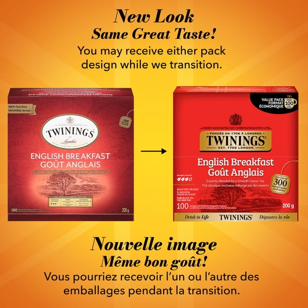Twinings English Breakfast Black Tea Bags, Smooth & Full-Bodied