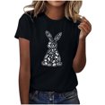 thumbnail image 1 of Tauxra Hauts d'Été à Manches Courtes pour Femmes, T-Shirts à Col Rond pour Femmes, Blouse T-Shirt Décontractée à Imprimé de Pâques, 1 of 5