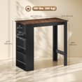 thumbnail image 3 of HOMCOM Bar Table Dining Table with 3 Shelves for Kitchen, Rustic Brown, 3 of 10