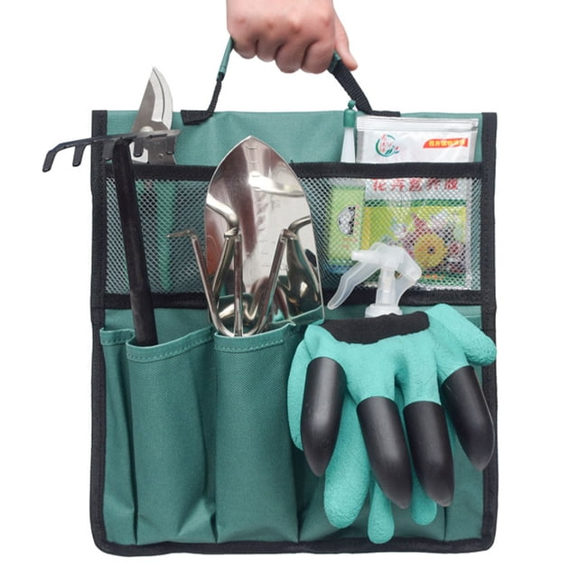 Baohd Portable Foldable Garden Kneeler Tool Bag For Outdoor Work Work Portable Storage Bags Stool Pouch Black 1Set