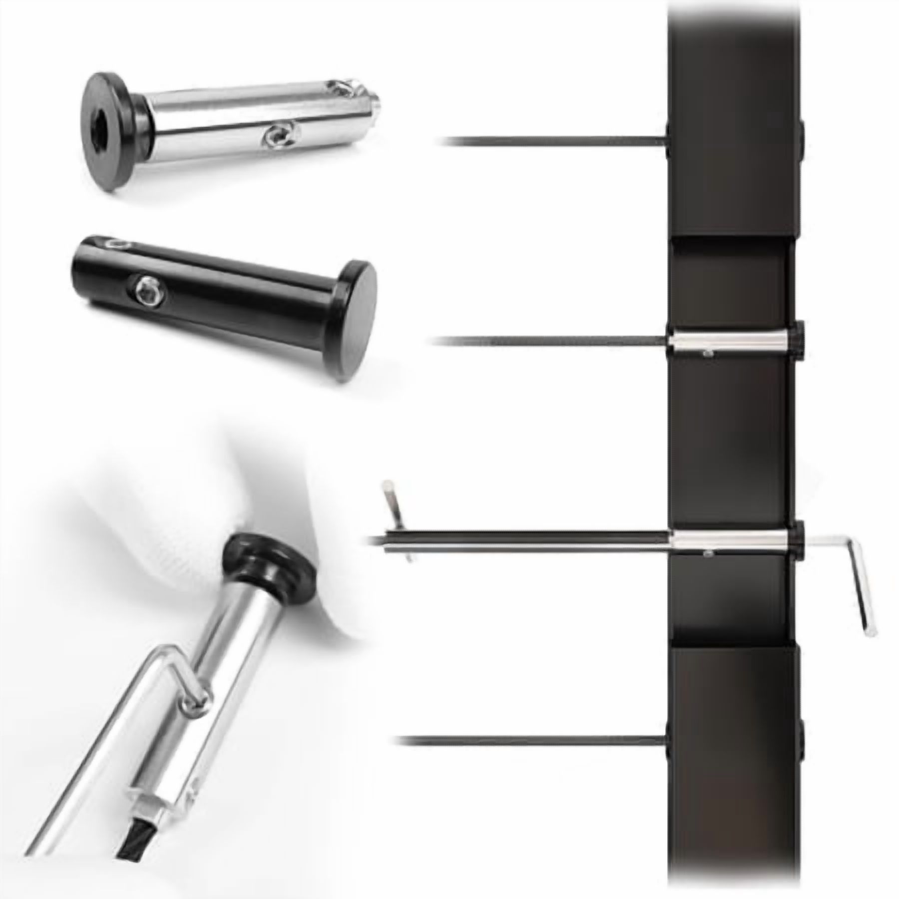 [Patent] Muzata 10 Pairs 1/8"" Black Swageless Invisible Cable Railing Kit Hardware Swageless Fittings Tensioner and Terminal Hidden for 2""x2"" Metal Post T316 Stainless Steel Cable Railing System CB