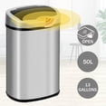 thumbnail image 3 of 13 Gallon Kitchen Trash Can Automatic Stainless-Steel Garbage Can with Touch-Free & Motion Sensor, Anti-Fingerprint Mute Designed Brushed Trash Bin , Silver, 3 of 8