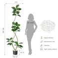 thumbnail image 2 of 6.9ft Artificial Rubber Tree with Off White Sphere Resin Planter & Stone,Indoor Artificial Tree Tall Plant Fake Tree,Faux Fiddle Leaf Fig Tree for Home Decor, 2 of 7